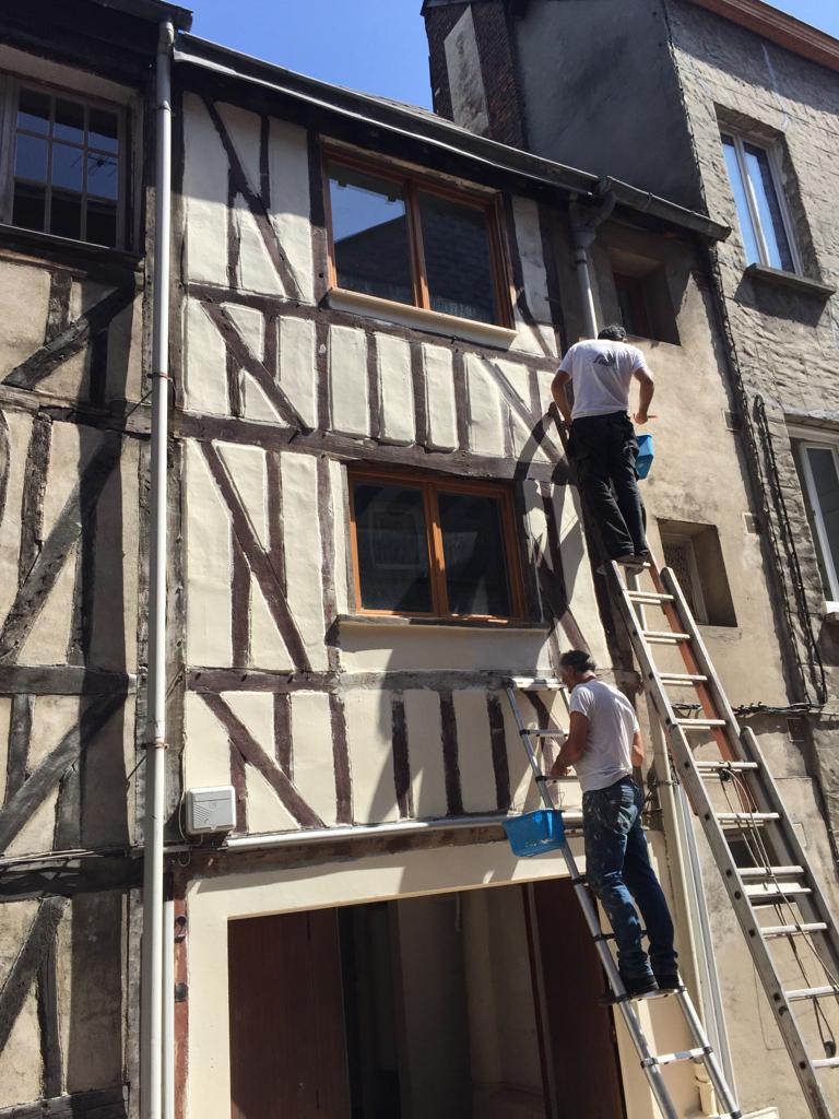 Peinture boiseries facade acheres 78260 avant