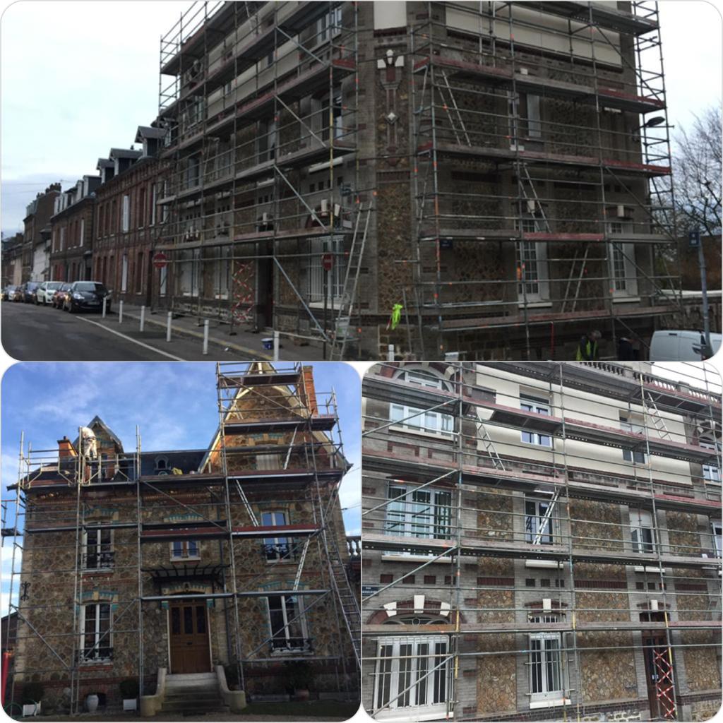 Ravalement facade immeuble chantier carrieres sous poissy 78955